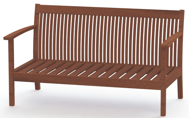 Tramontina Fitt 2 Seats Sofa in Jatoba Wood with Armrest Without Cushion