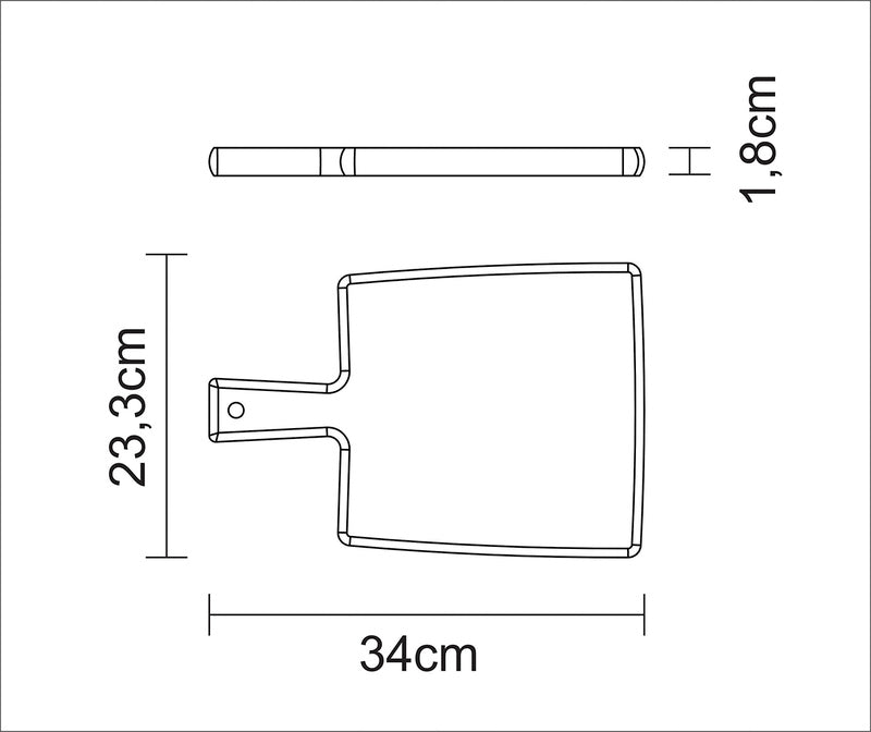 FSC Tramontina kitchen board with handle 34x23,3 cm