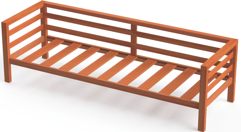 Tramontina Rio 3 Seats Sofa in Wood Without Cushion