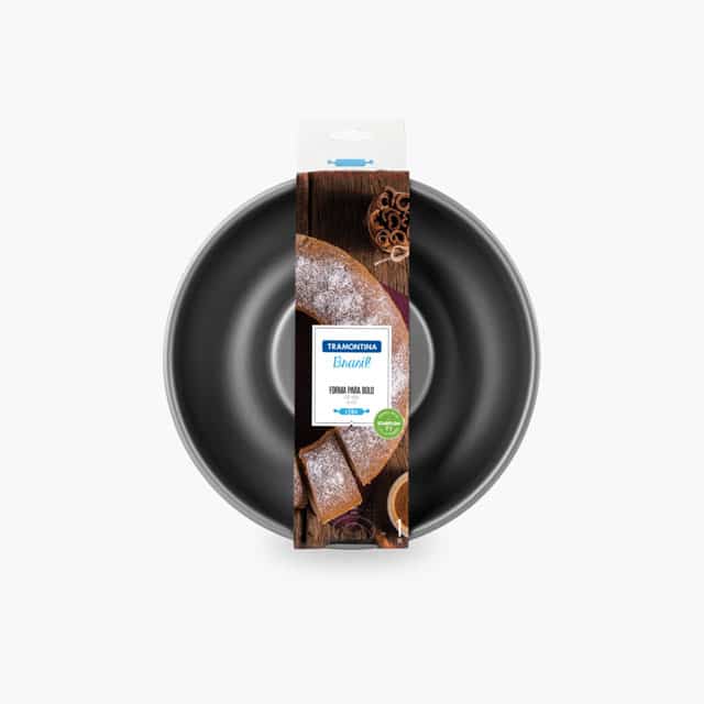 Tramontina Brasil 24cm 1.4L Graphite Aluminum Cake Pan with Interior and Exterior Starflon Max PFOA Free Nonstick Coating