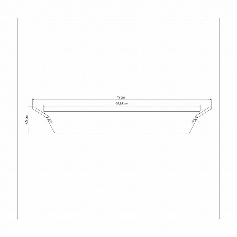مقلاة بايلا ترامونتينا لوريتو جرافيت 38 سم 5.4 لتر من الألومنيوم مع طلاء ستارفلون ماكس الداخلي غير اللاصق الخالي من حمض بيرفلورو الأوكتانويك ومقابض معدنية