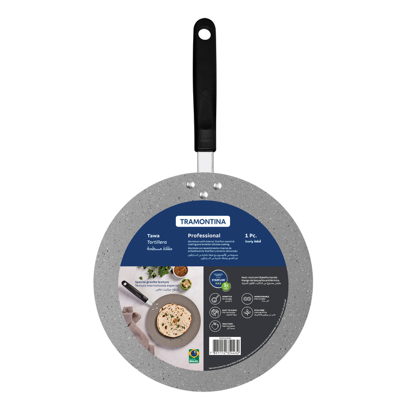 Tramontina Napoli Aluminum Shallow Frying Pan with Interior Starflon Max Nonstick Coating and Exterior Silicone Coating 28 cm 0.4 L