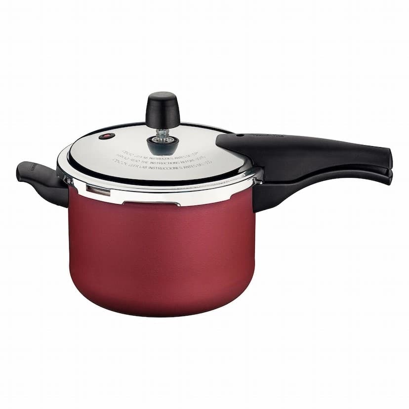 Tramontina Vancouver 20cm 4.5L Red Aluminum Pressure Cooker with Interior and Exterior Starflon Max PFOA Free Nonstick Coating