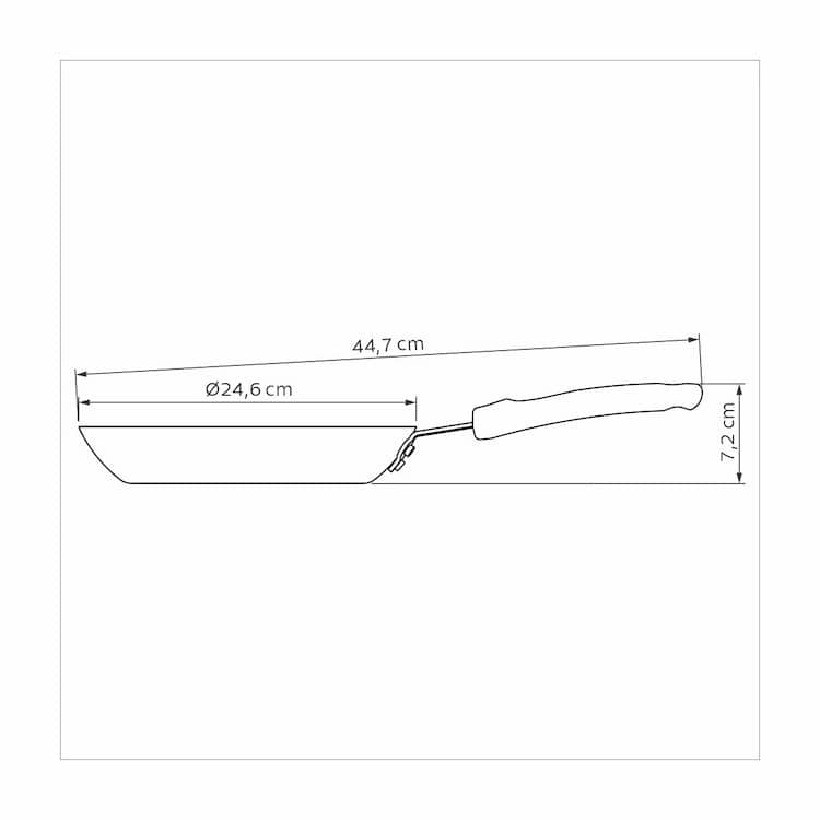 Tramontina Professional 24cm 1.3L Aluminum Frying Pan with Interior Starflon Premium PFOA Free Nonstick Coating and Brushed Exterior Finish