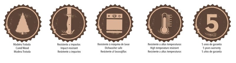 Tramontina Polywood 6 Pieces Steak Knife Set with Stainless Steel Blade and Red Dishwasher Safe Treated Handle