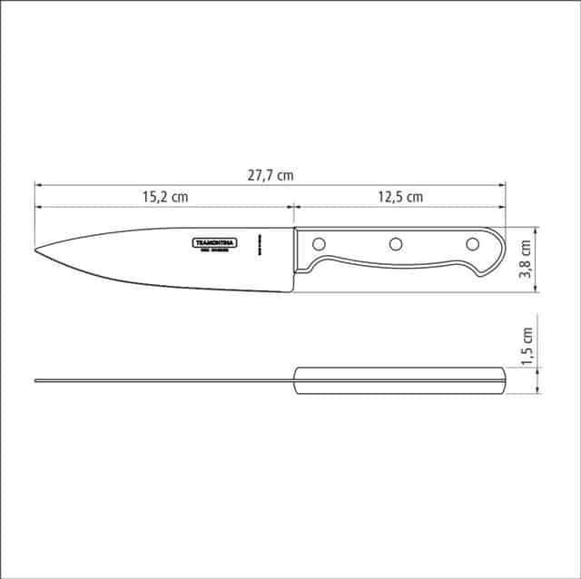 Tramontina Polywood 6 Inches Chef Knife with Stainless Steel Blade and Dishwasher Safe Treated Handle
