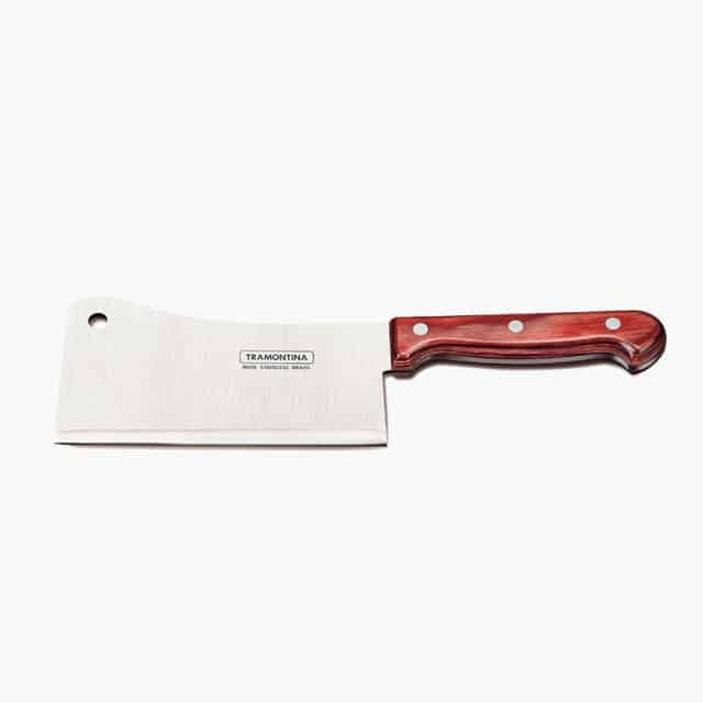 Tramontina Polywood 6 Inches Cleaver with Stainless Steel Blade and Red Dishwasher Safe Treated Handle