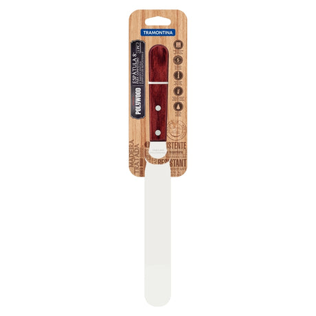 Tramontina Offset Spatula with Stainless-Steel Blade and Treated Red Polywood Handle 8"