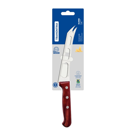 Tramontina Polywood 6" Cheese knife With Stainless-Steel Blade and Red Treated Wood Handle