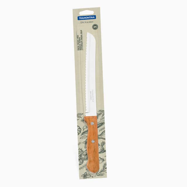 Tramontina Dynamic 8 Inches Bread Knife with Stainless Steel Blade and Natural Wood Handle