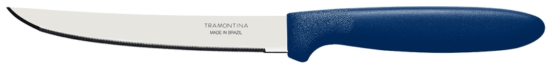 Tramontina Ipanema 2 Pieces Steak Knife Set with Micro Serrated Edge Stainless Steel Blades and Blue Polypropylene Handles
