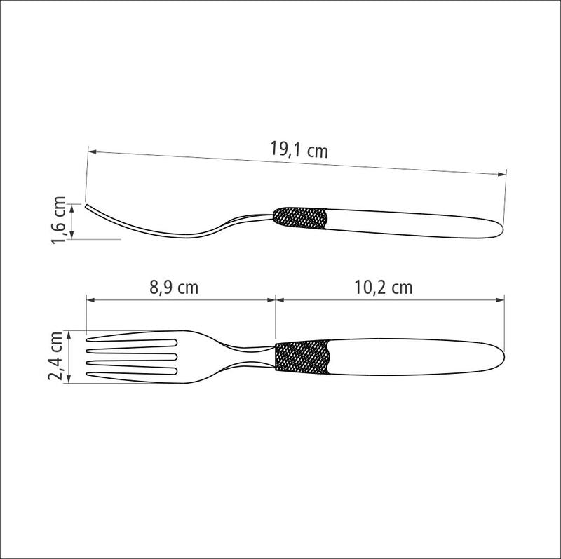 Tramontina Ipanema stainless steel dinner fork set with white polypropylene handles, 3 pc set