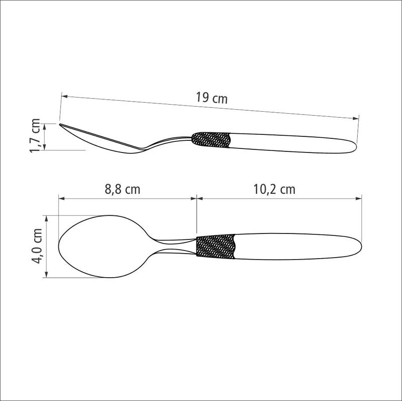 Tramontina Ipanema stainless steel tablespoon set with white polypropylene handles, 3 pcs
