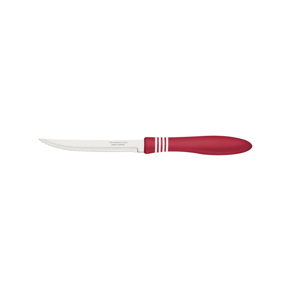 Tramontina Cor&Cor 2 Pieces Steak Knife Set with Stainless Steel Blade and Red Polypropylene Handle
