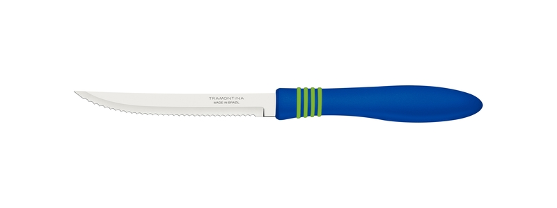 Tramontina Cor&Cor 5 Inches Steak Knife with Stainless Steel Blade and Blue Polypropylene Handle