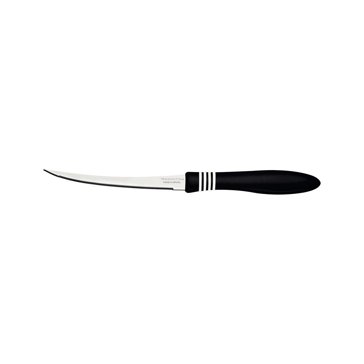 Tramontina Cor&Cor 2 Pieces Tomato Knife  with Stainless Steel Blade and Black Polypropylene Handle