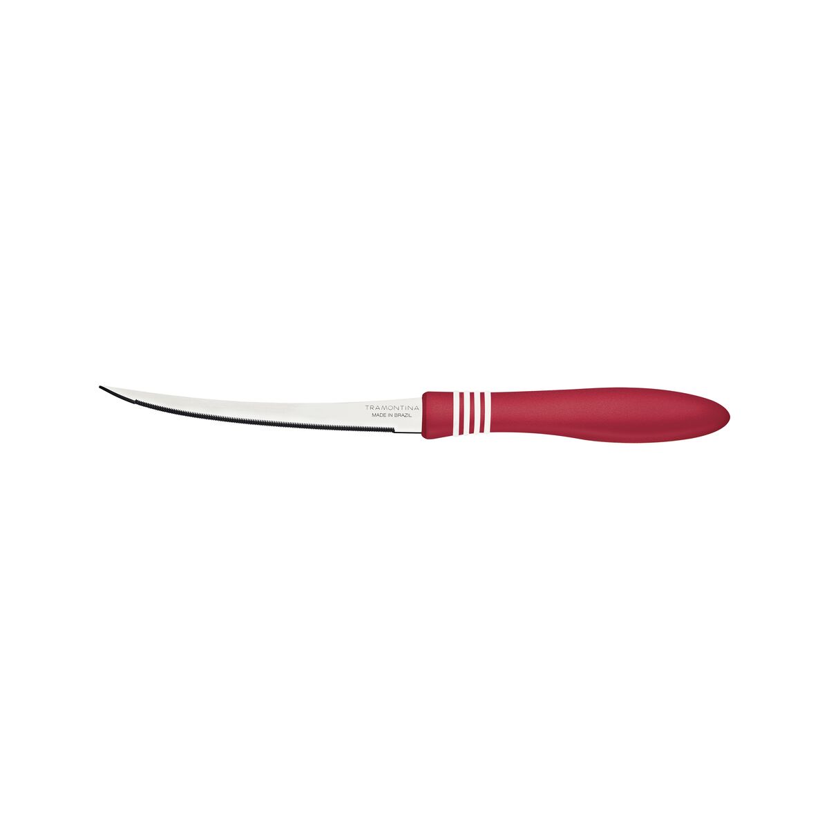 Tramontina Cor&Cor 2 Pieces Tomato Knife Set with Stainless Steel Blade and Red Polypropylene Handle