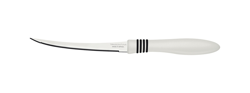 Tramontina Cor&Cor 2 Pieces Tomato Knife with Stainless Steel Blade and White Polypropylene Handle