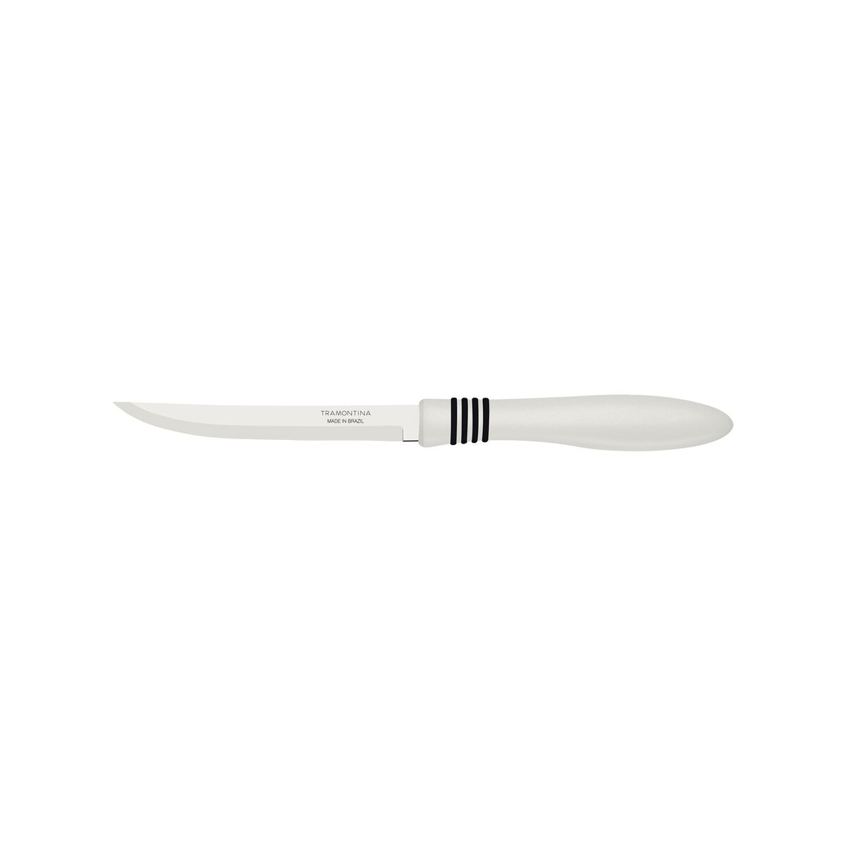 Tramontina Cor&Cor 2 Pieces Steak Knife Set with Stainless Steel Blade and White Polypropylene Handle