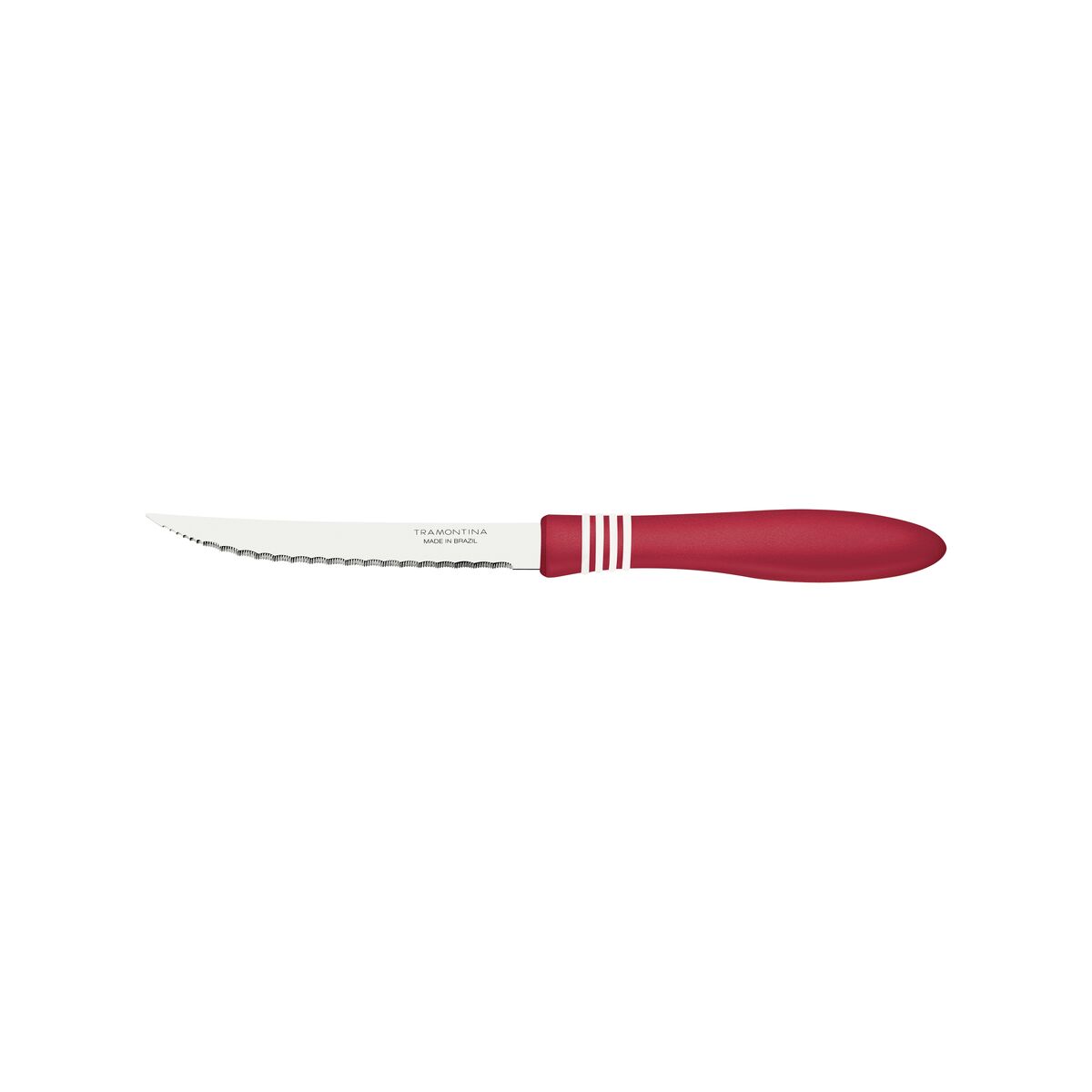 Tramontina Cor&Cor 1 Pieces Steak Knife Set with Stainless Steel Blade and Red Polypropylene Handle