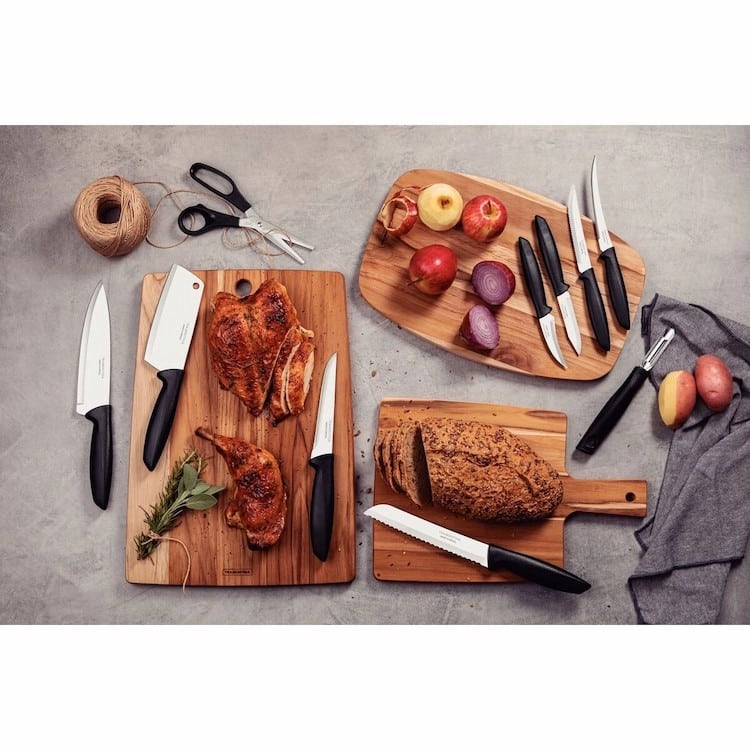 Tramontina Plenus 9 Pieces Knife Set with Stainless Steel Blade and Black Polypropylene Handle