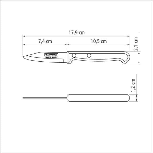 سكين الخضار والفواكه مقاس 3 بوصات
