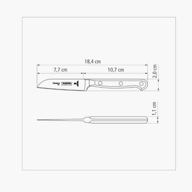 Tramontina Century 3 Inches Vegetable and Fruit Knife with Stainless Steel Blade and Polycarbonate Handle
