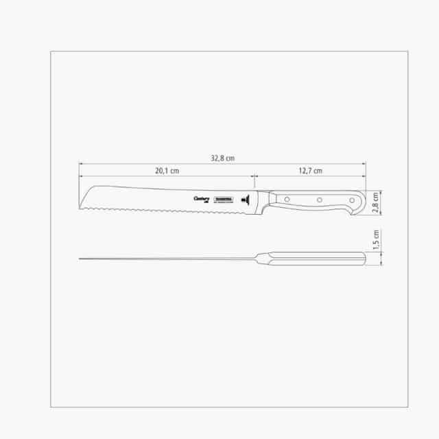Century Bread Knife 8 inches High Carbon Stainless Steel