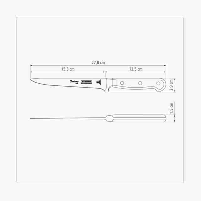 Tramontina Century 6 Inches Utility Knife with Stainless Steel Blade and Black Polycarbonate Handle