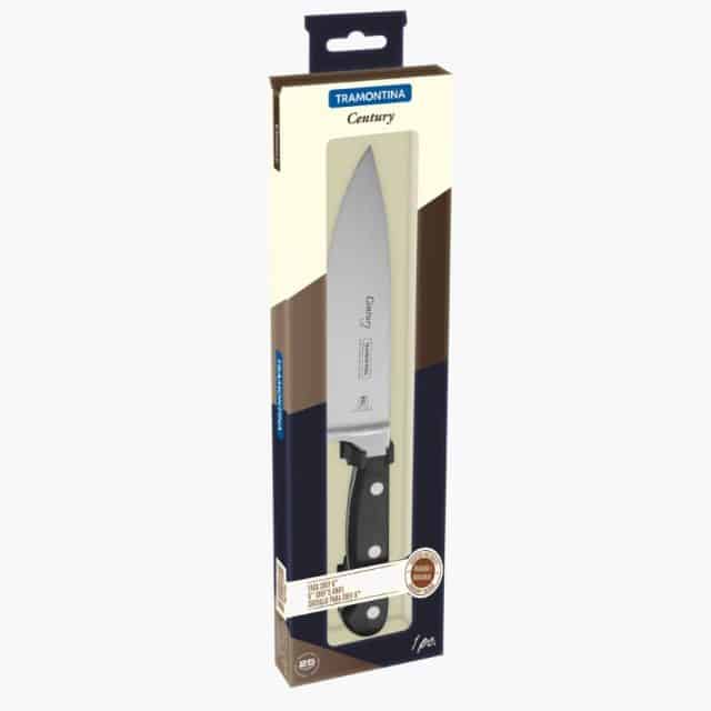 Tramontina Century 6 Inches Chef Knife with Stainless Steel Blade and Black Polycarbonate Handle