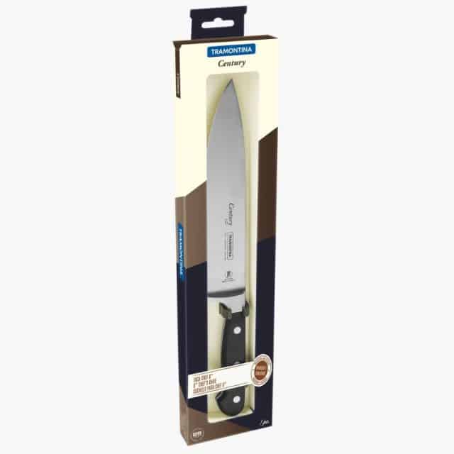 Tramontina Century 8 Inches Chef Knife with Stainless Steel Blade and Black Polycarbonate Handle