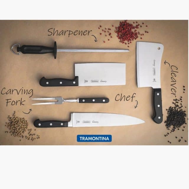 Tramontina Century 10 Inches Chef Knife with Stainless Steel Blade and Black Polycarbonate Handle