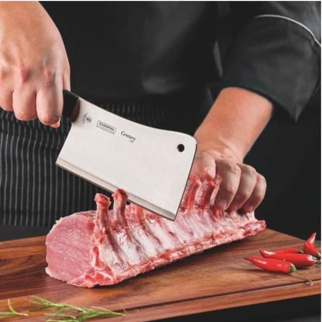 Tramontina Century 6 Inches Cleaver Knife with Stainless Steel Blade and Black Polycarbonate Handle