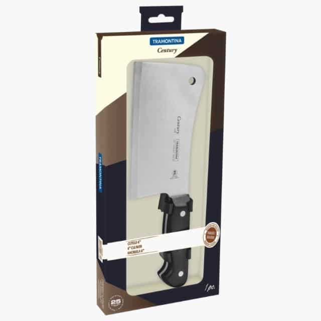 Tramontina Century 6 Inches Cleaver Knife with Stainless Steel Blade and Black Polycarbonate Handle