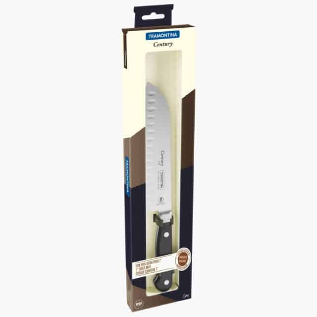 Tramontina Century 7 Inches Santoku Knife with Stainless Steel Blade and Black Polycarbonate Handle