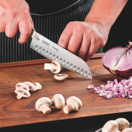 Tramontina Century 7 Inches Santoku Knife with Stainless Steel Blade and Black Polycarbonate Handle