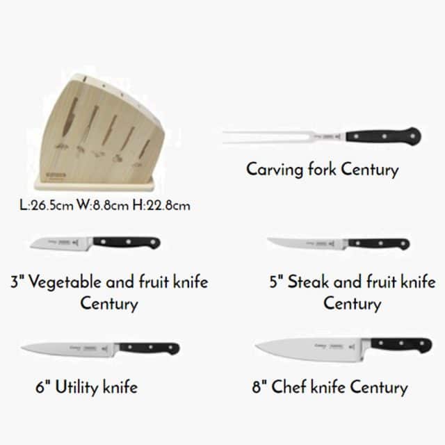 Century Elegant Knives Set  6 pcs  of High Carbon Stainless Steel