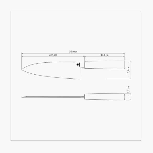 Tramontina Sushi 8-inches Stainless Steel Deba Knife with Nylon Handle