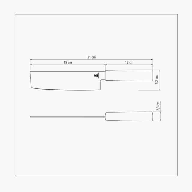 Sushi Line - 7 inches Nakiri Knife High Precision with Antibacterial Handle