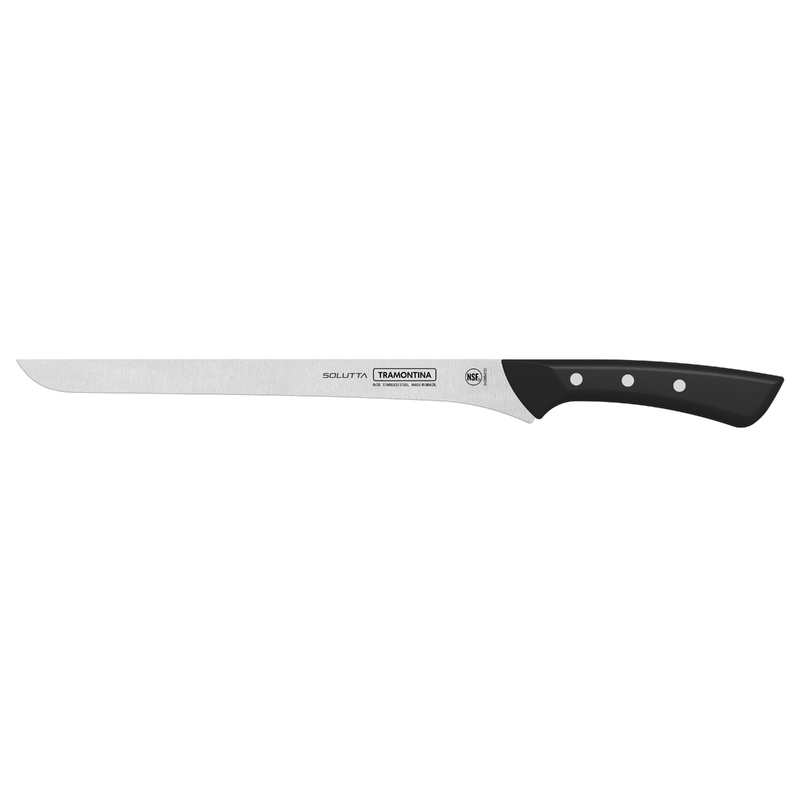 Tramontina Solutta Ham Knife with Stainless-Steel Blade and Black Polycarbonate Handle 10"