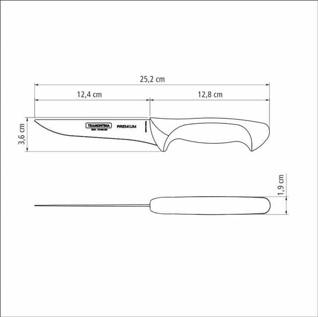Tramontina Premium 5 Inches Boning Knife with Stainless Steel Blade and White Polypropylene Handle