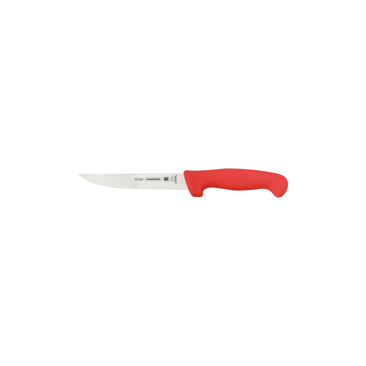 Tramontina Professional Boning Knife with Stainless-Steel Blade and Red Polypropylene Handle 6"