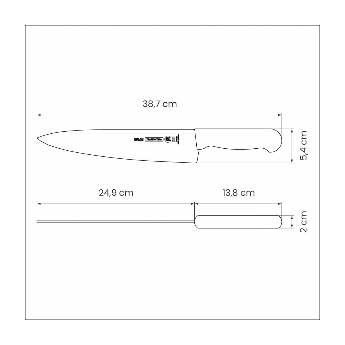 Tramontina Professional 10 Inches Meat Knife with Stainless Steel Blade and Blue Polypropylene Handle with Antimicrobial Protection