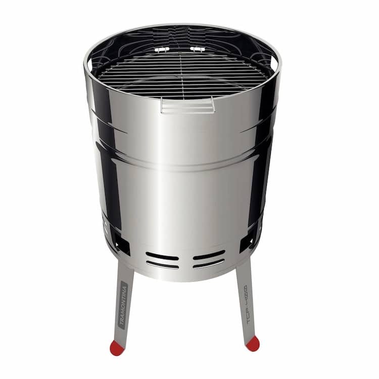 شواية فحم من الفولاذ المقاوم للصدأ من ترامونتينا TCP-400L مع صينية فحم من الفولاذ المطلي بالمينا