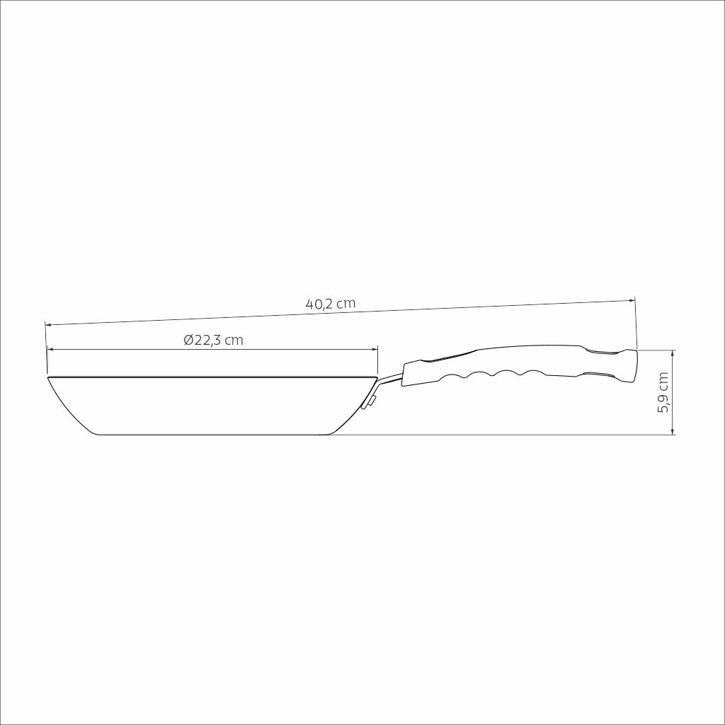 Tramontina Aluminum Frying Pan with Interior and Exterior Starflon Max Blue Nonstick Coating 22 cm 1.0 L