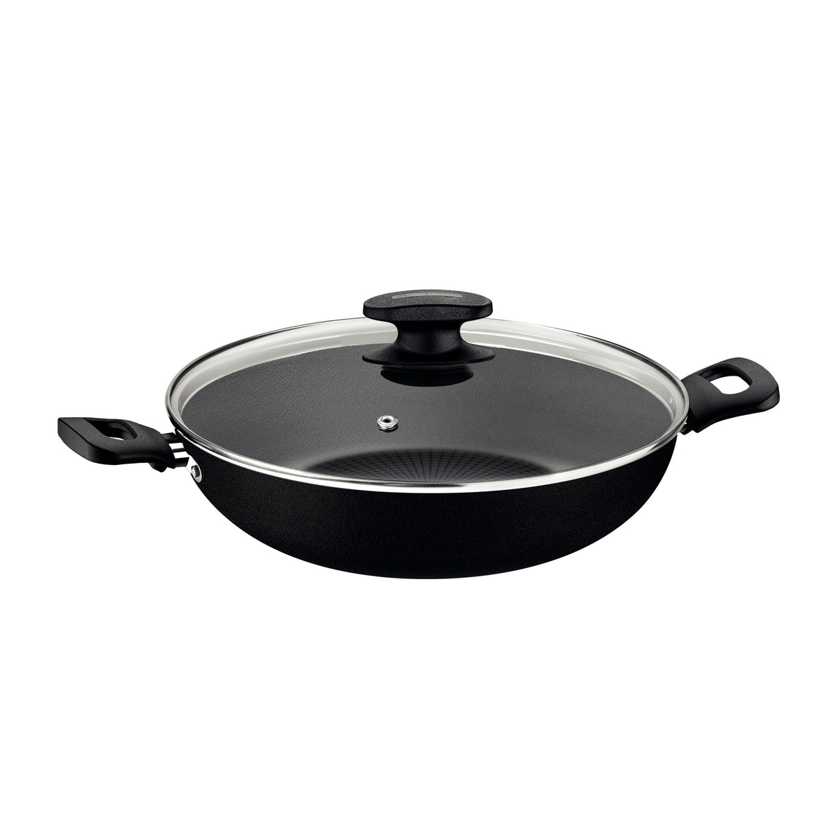 Tramontina Loreto 28cm 33L Black Wok Pot with Interior and Exterior Starflon Max PFOA Free Nonstick Coating