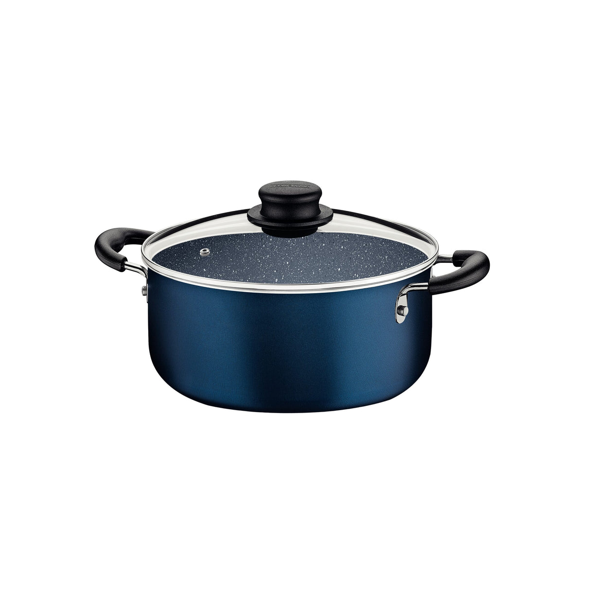 طقم أواني طهي ترامونتينا من الألومنيوم الأزرق، 9 قطع، مع طلاء ستارفلون ماكس غير اللاصق الداخلي والخارجي