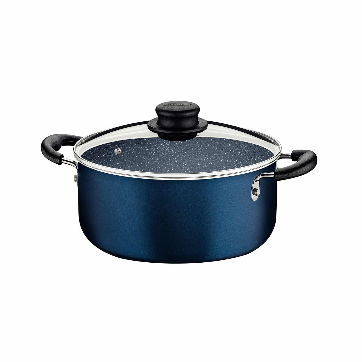 طقم أواني طهي ترامونتينا من الألومنيوم الأزرق، 9 قطع، مع طلاء ستارفلون ماكس غير اللاصق الداخلي والخارجي