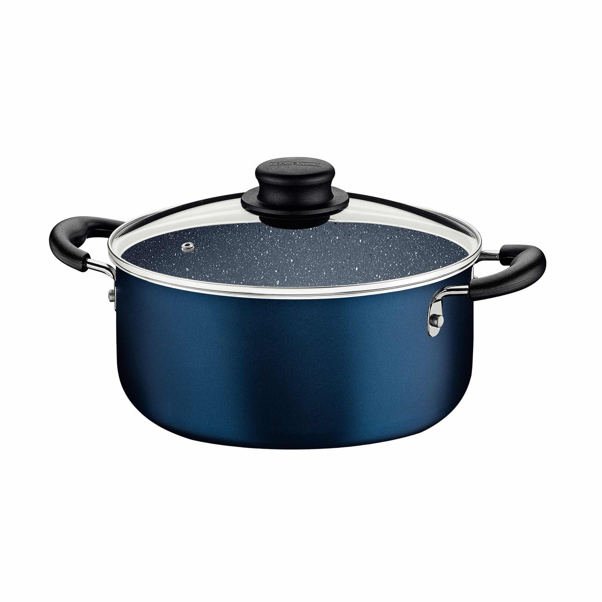 طقم أواني طهي ترامونتينا من الألومنيوم الأزرق، 9 قطع، مع طلاء ستارفلون ماكس غير اللاصق الداخلي والخارجي