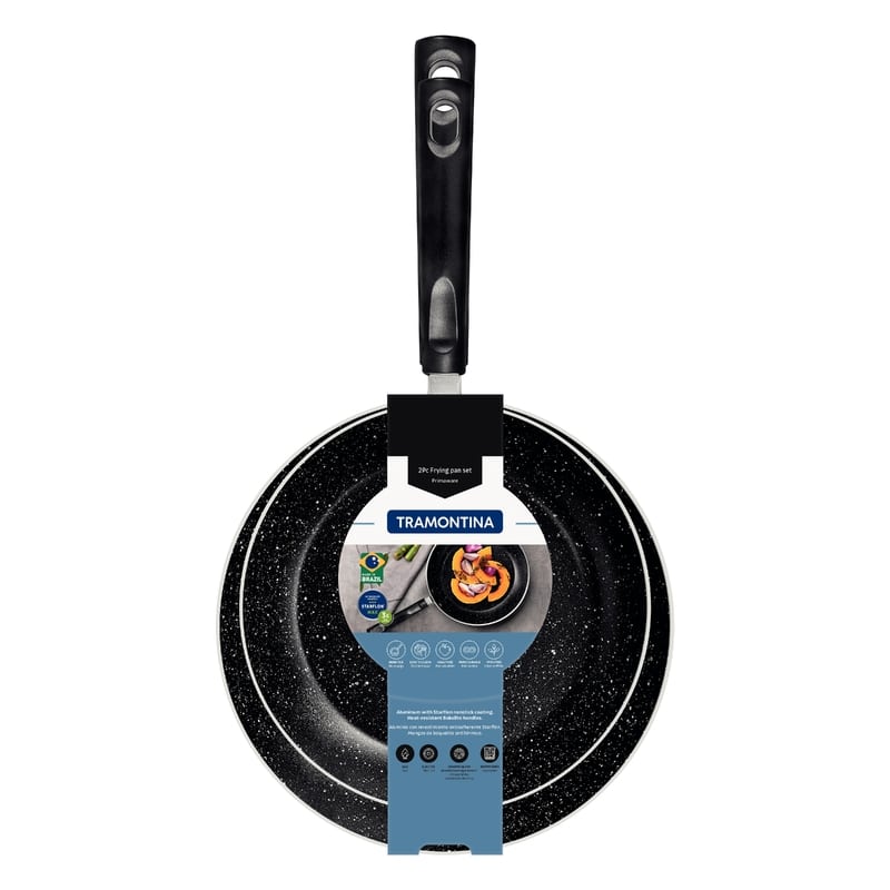 Tramontina 2-Piece Blue Aluminum Nonstick Frying Pan Set – Starflon Max Coating, Heat-Resistant Handles, Dishwasher Safe